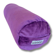 Purple Velvet tiny yoga bolster cushion neck support beach by Wobble Yoga Australia