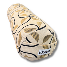 Gold Ecru Retro Floral Tiny bolster by Wobble Yoga Australia