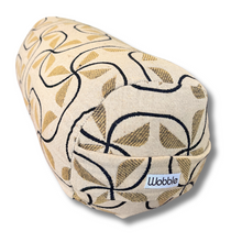 Gold Ecru Retro Floral baby small yoga bolster cushion by Wobble Yoga