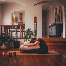 round yoga bolster Yoga Bolster sustainable made with recycled plastic by Wobble Yoga