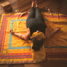Turmeric Gold round Yoga Bolster sustainable made with recycled plastic by Wobble Yoga
