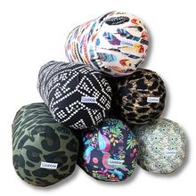 yoga bolster round travel cushion small 'baby' sized half sized small bolster by Wobble Yoga Australia