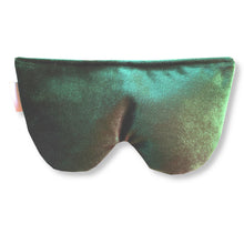 Green Velvet Eye Pillow Savasana Relaxation scented with organic lavender and flaxseed by Wobble Yoga