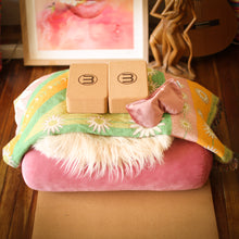 Retro Daisy Garden Yoga recycled cotton rug Blanket by Wobble Yoga. Designed in Australia.