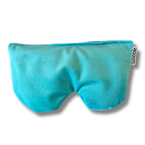 aqua turquoise velvet yoga relaxation eye pillow lavender scented handmade Wobble