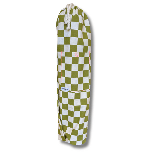 Green Checkerboard Yoga Mat Bag by Wobble Yoga