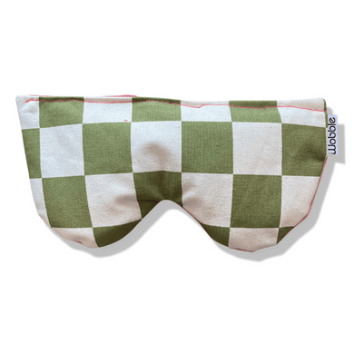 Green Checkerboard Scented Eye Pillow by Wobble Yoga Australia