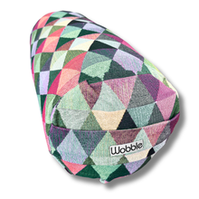 yoga bolster cushion small 'baby' sized half sized small bolster colourful tapestry harlequin diamond by Wobble Yoga