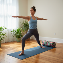 Harlequin Round Yoga Bolster Wobble Yin Yoga Unwind multi-colour deep rest gentle support calm restorative Eco-friendly handcrafted made in Australia AfterPay yogi home studio