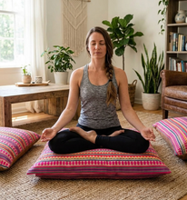 Indian Sunrise zabuton floor cushion recycled fibre wobble yoga sustainable