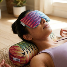 yoga rainbow pattern scented eye pillow relax savasana meditation by wobble yoga australia
