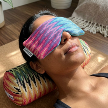 yoga rainbow pattern scented eye pillow relax savasana meditation by wobble yoga australia