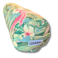 tropical floral Round Tiny Yoga Bolster Neck Pillow by Wobble Yoga Australia