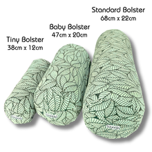 Verdant Round Yoga Bolster Wobble Yin Yoga relax green tropical leaf deep rest gentle support calm restorative Eco-friendly handcrafted made in Australia AfterPay