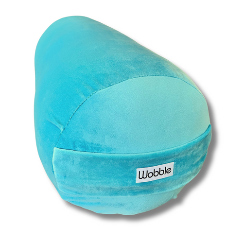 Aqua Turquoise Blue Velvet Round Yoga Bolster Wobble Yoga Australia