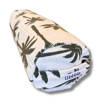 palm tree tapestry Round Tiny Yoga Bolster Neck Pillow by Wobble Yoga Australia