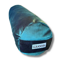 Green Velvet tiny yoga bolster cushion neck support beach by Wobble Yoga Australia