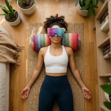 yoga rainbow pattern scented eye pillow relax savasana meditation by wobble yoga australia
