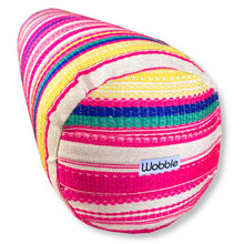 Candy Stripe round yoga bolster filled with recycled plastic fibre by Wobble Yoga