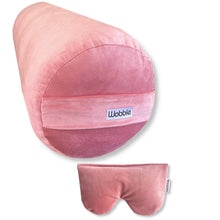 Yoga bolster cushion and scented savasana relaxation Eye Pillow Set handmade with recycled plastic and organic lavender and flaxseed by Wobble Yoga Pink Velvet