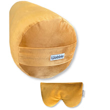 Yoga bolster cushion and scented savasana relaxation Eye Pillow Set handmade with recycled plastic and organic lavender and flaxseed by Wobble Yoga Turmeric Velvet