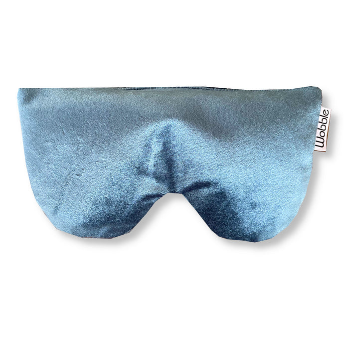 Blue velvet Eye Pillow Savasana Relaxation scented with organic lavender and flaxseed by Wobble Yoga