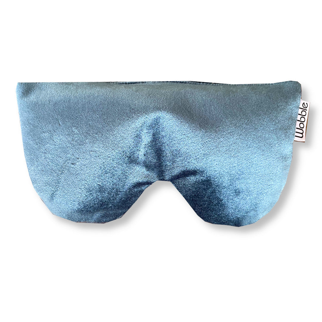 Blue velvet Eye Pillow Savasana Relaxation scented with organic lavender and flaxseed by Wobble Yoga